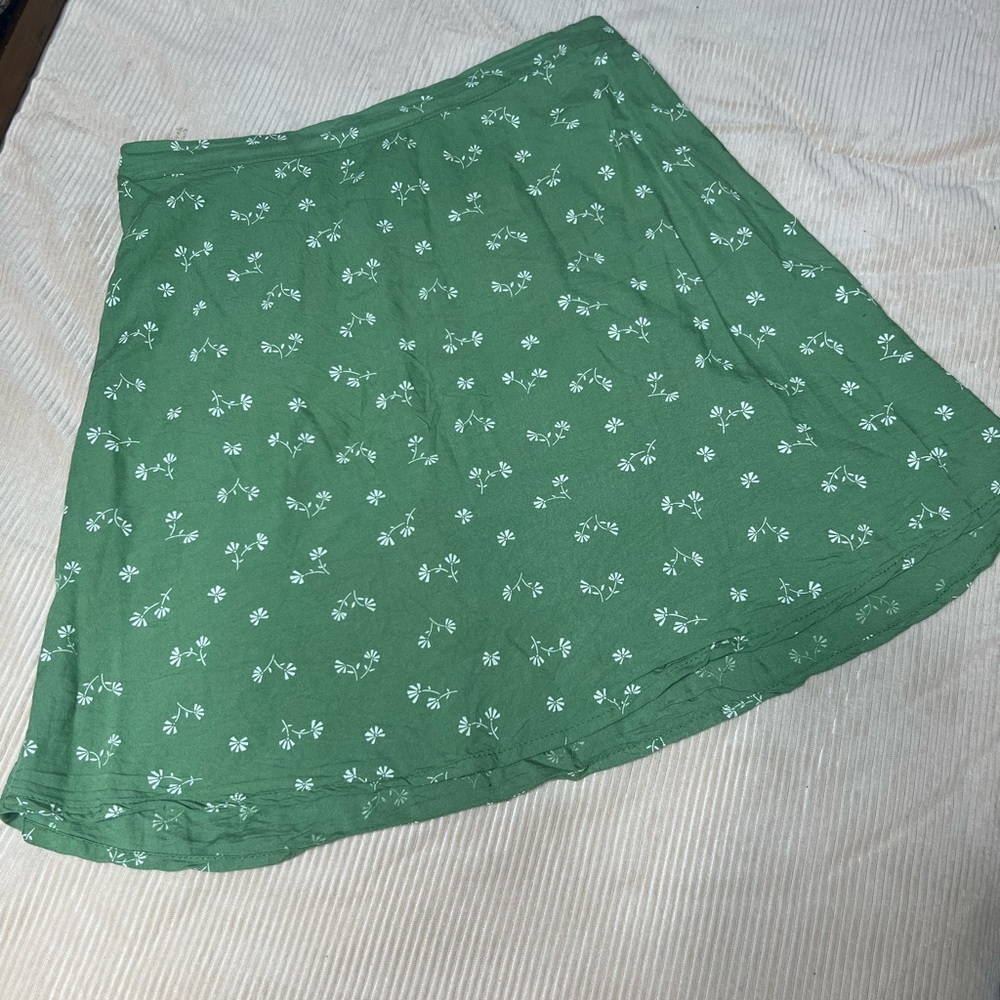 Billabong Green Floral A-Line Skirt